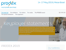 Tablet Screenshot of prodex.ch